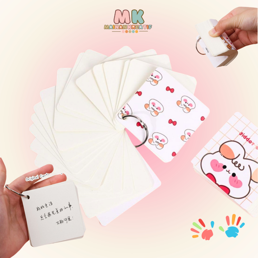 

MK603 Notebook Mini 80 Lembar Buku Catatan Memo Karakter Lucu Dengan Gantungan DIY Aesthetic
