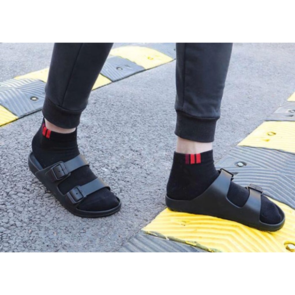 sandal slide pria double strap sandal slide pria tali gesper