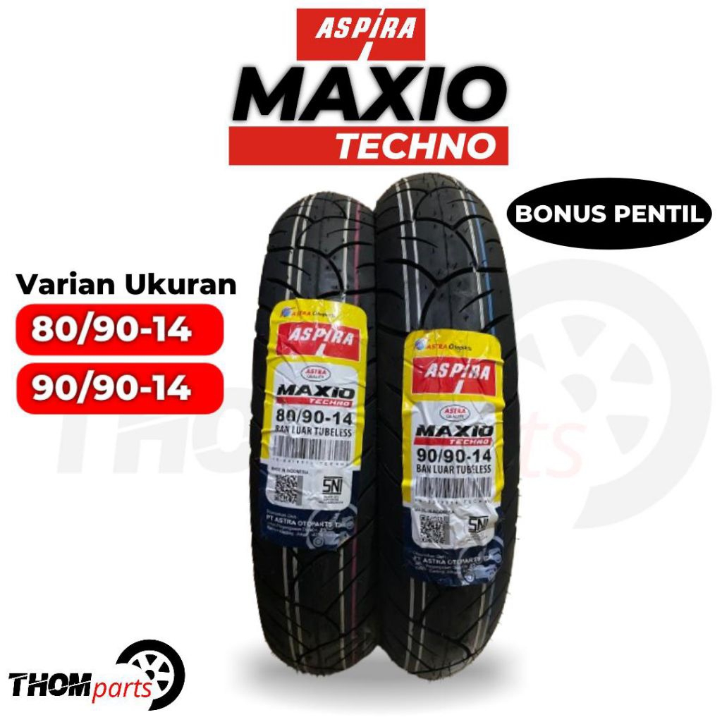 ban aspira maxio techno untuk motor metic 80/90 14 90/90 14