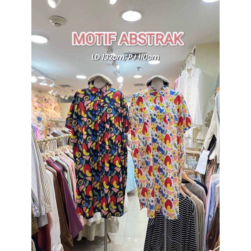 DRESS MOTIF BONUS BKK - #MIDIDRESS Ready Stok