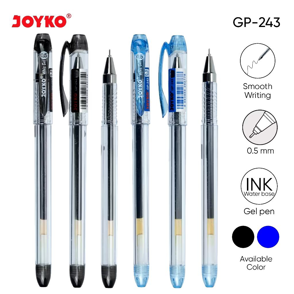 

Joyko GP-243 Whiz Gel | Gel Pen 0.5mm | Pulpen Gel | Pena Gel | Bolpoin Gel