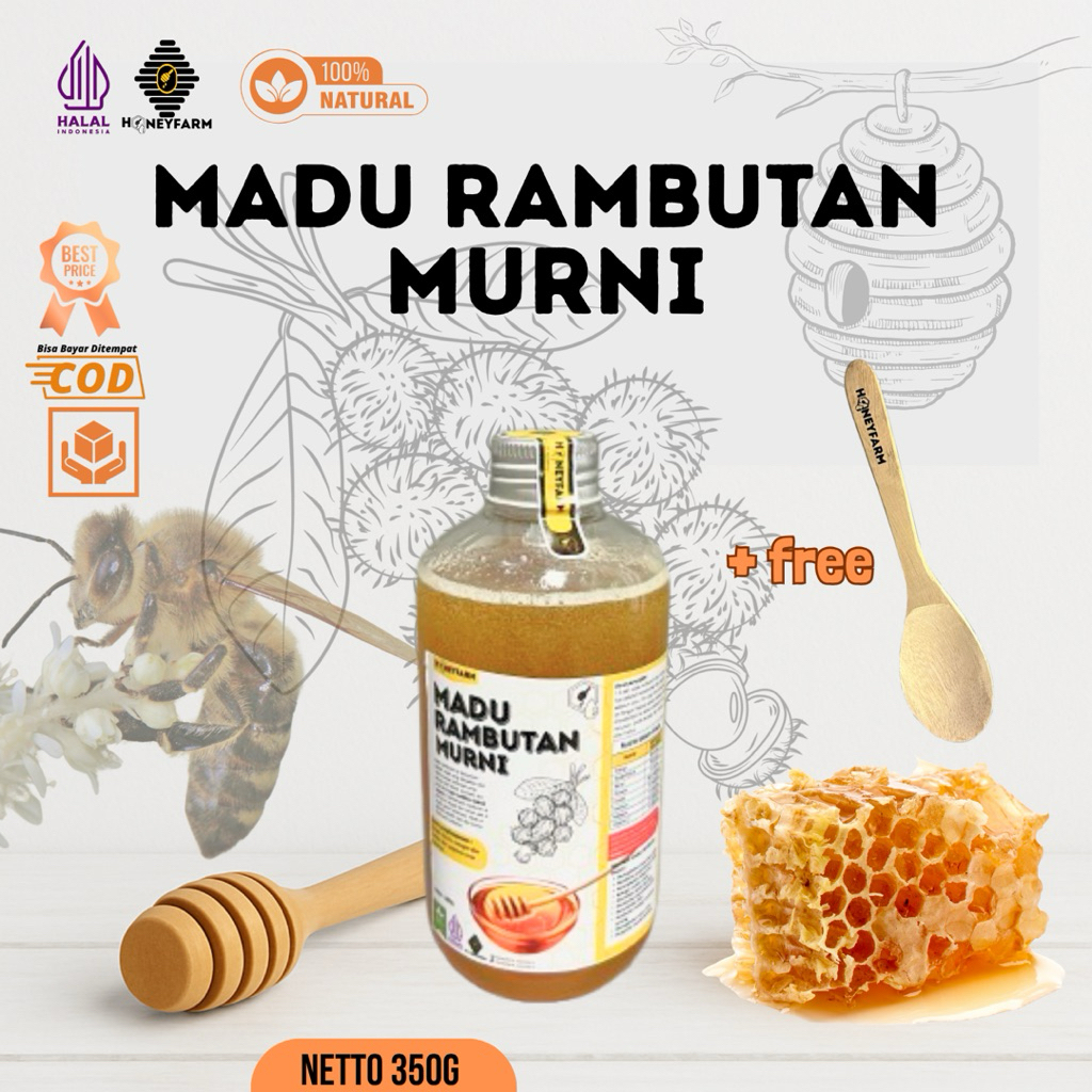 

HONEYFARM madu rambutan murni 100% kemasan 350gram