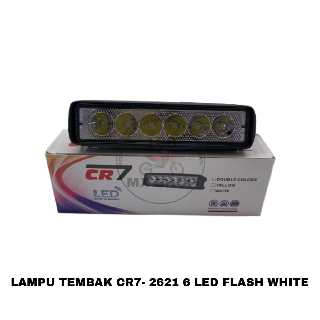Lampu Tembak Cr7 2621 Sorot LED 6 Titik Mata Buat Motor Lampu Tembak Sorot