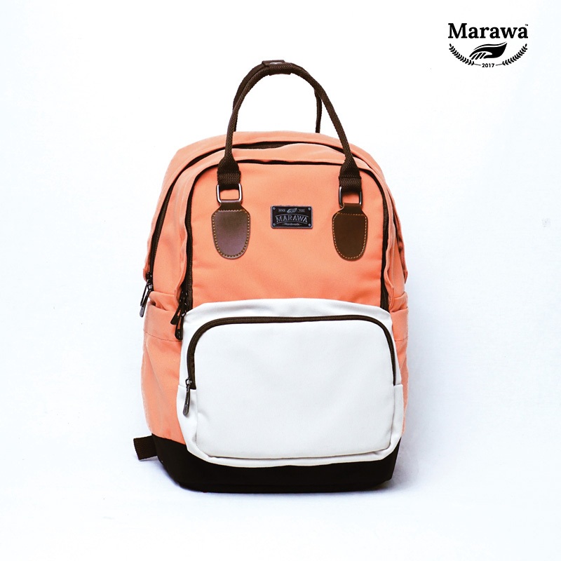 MARAWA Koda - Keira Backpack Tas Ransel Tas Laptop Handmade Salmon