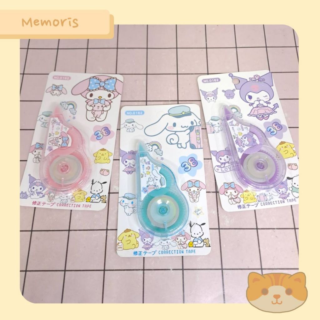 

PET Correction Tape Stipo Kertas Melody Kuromi Cinnamoroll 36 M 8 M Lucu Aesthetic