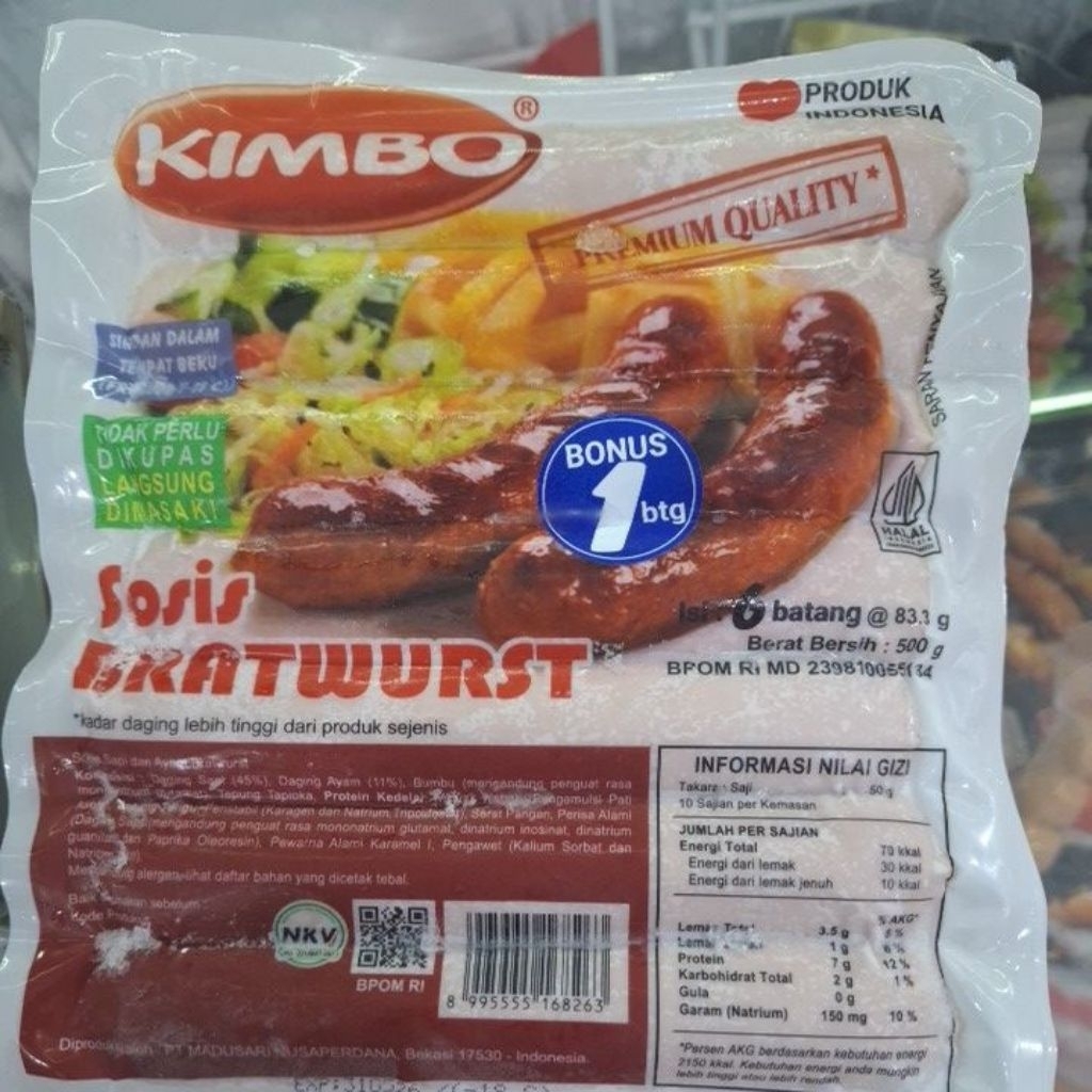 

KIMBO BRARTWURST ISI 500G ( ISI 6BATANG )