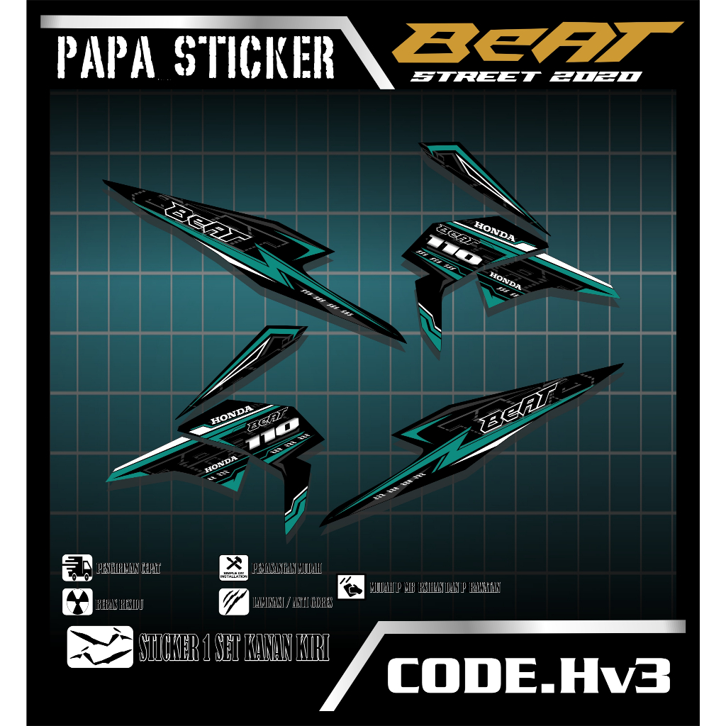 Striping BEAT STREET 2020-2023 Striping Motif  HONDA BEAT STREET 2020-2023 Hv3
