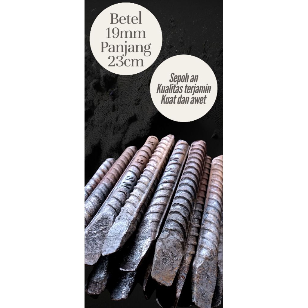 BETEL BAJA ULIR full tempa/sepuhan.betel baja 19mm
