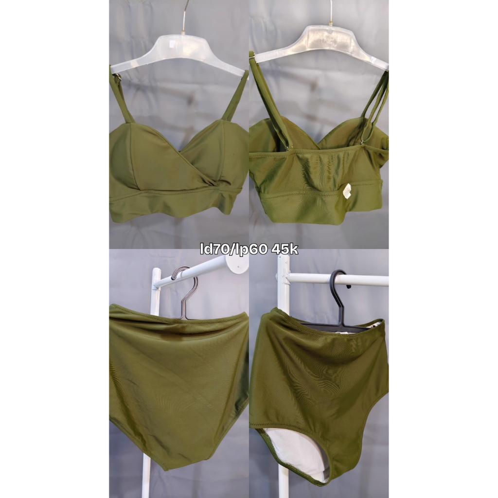 Bikini swimsuits set wanita army green preloved premium murah