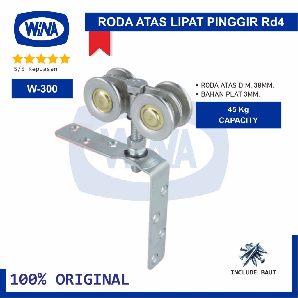 Roda Atas Lipat Pinggir RD4 Wina W300 Roda Pintu Lipat / Garasi Lipat - 100% Original
