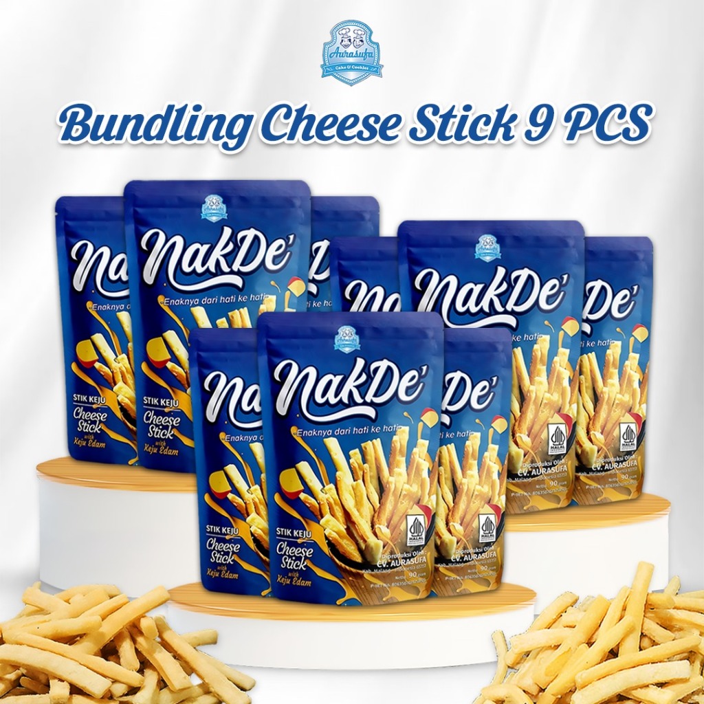 

Paket Bundling 9pcs Nakde Cheese Stik Keju Edam, Cemilan Sehat Lezat