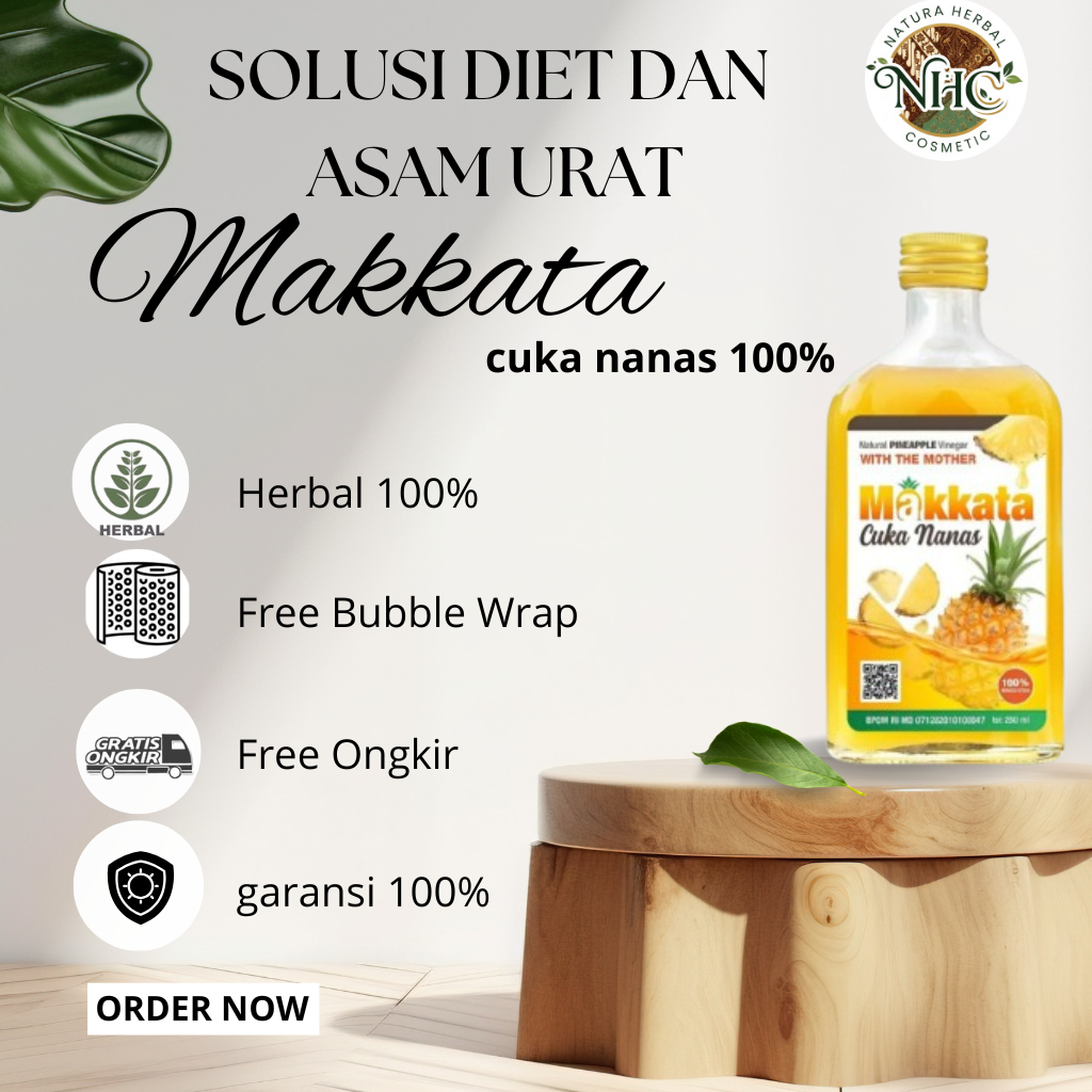 

OBAT KOLESTROL MAKKATA CUKA NANAS Untuk Kesehatan Untuk Semua Usia Original Bpom Isi 250 Ml