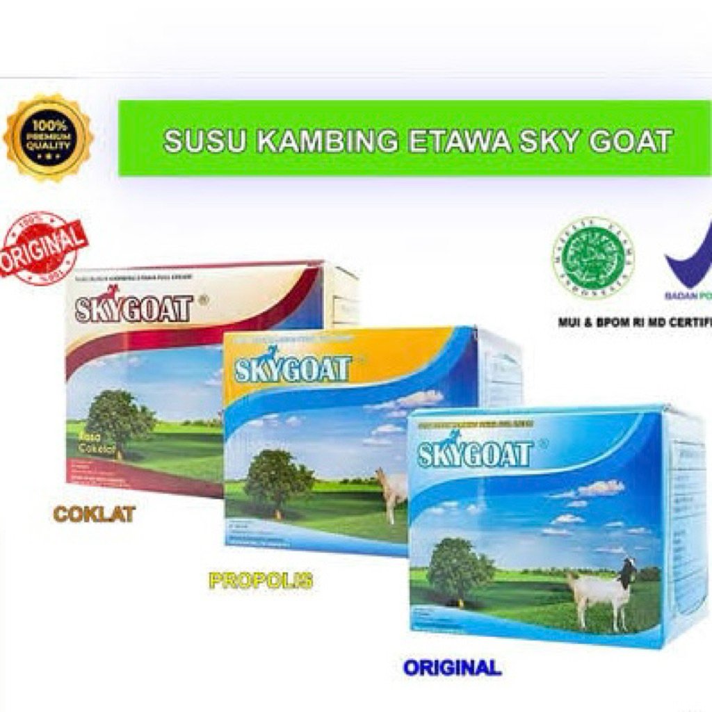 

Susu Kambing Skygoat Original, Coklat dan Madu Propolis