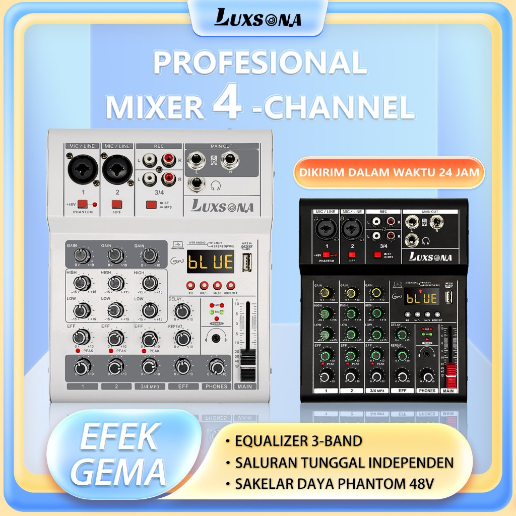 Mixer audio 4-channel/99DSP Mixer profesional/ashley mixer mini/Sound Card Amplifier Bluetooth DJ Au