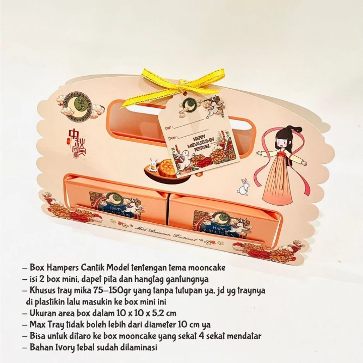 

1 Set Model Jing-Jing Box Hampers Mooncake Cantik Isi 2 Dus Jinjing Toples 75-150gr 5.0 Kardus Festival Kue Bulan