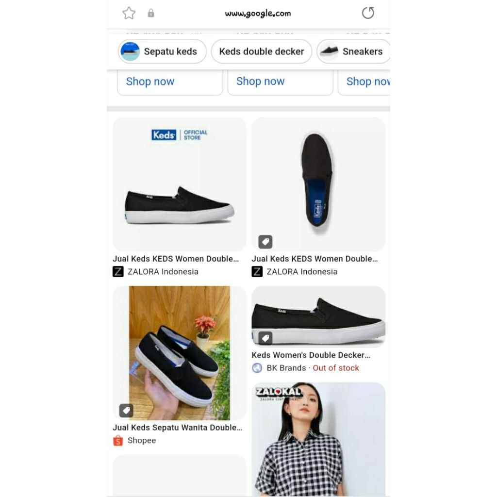 Sepatu preloved Keds Double Decker Canvas, Black