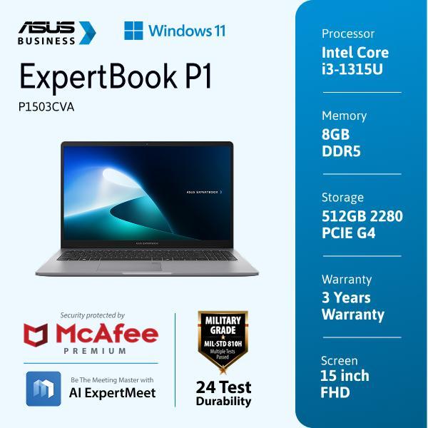 Laptop ASUS Expertbook P1403CVA-S63850WS | i3-1315U DDR5 8GB SSD 512GB 14" FHD Win11 Home OHS Wifi6 