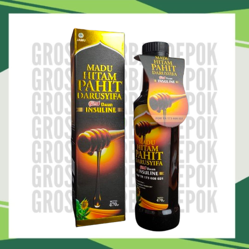 

MADU HITAM PAHIT PLUS DAUN INSULINE 470gr DARUSYIFA - MADU HITAM PAHIT DARUSYIFA - madu