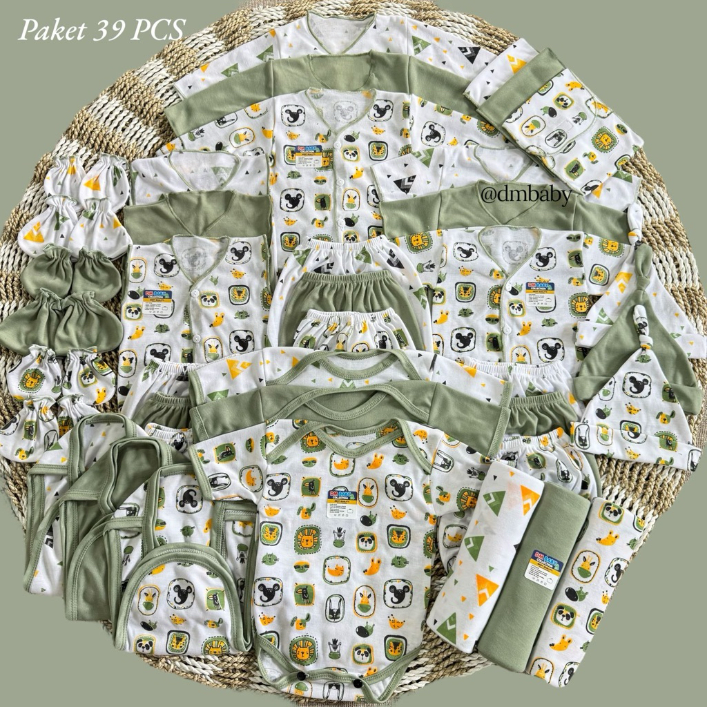 Paket 39 PCS Paket Brojol Paket Lahiran Lengkap Baju dan Celana Bayi Baru Lahir New Born Paket Hemat