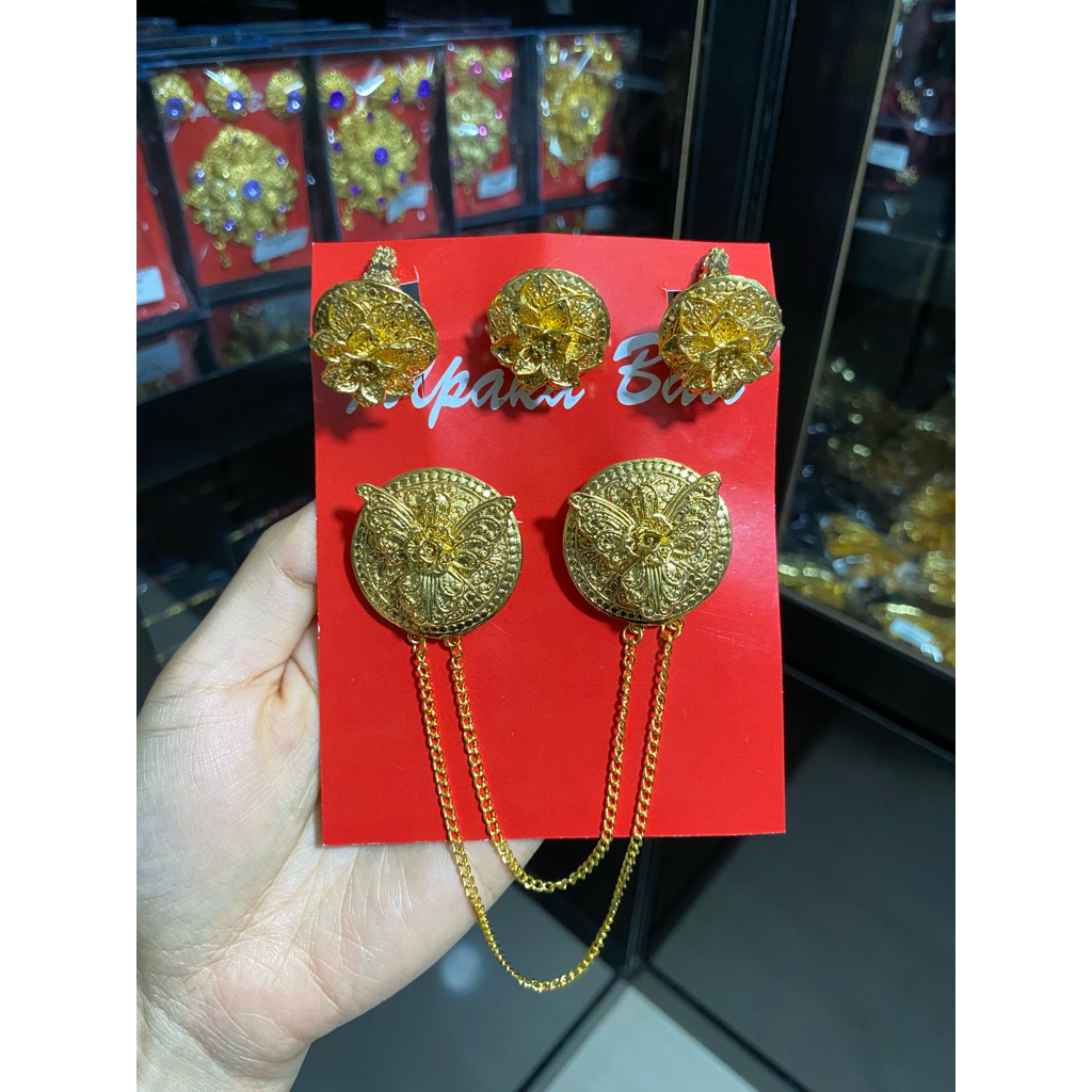 Set Bros Kupu-Kupu Bulat Alpaka  Subeng atau Cerorot Bali)