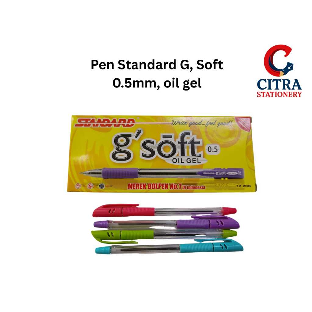 

Pulpen pena Standard G'soft 0.5mm, warna warni