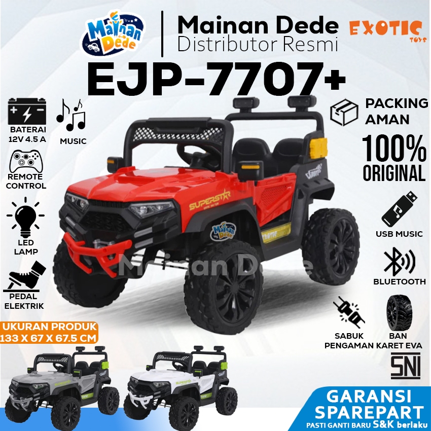 Mainan Mobil Aki Anak jeep EXOTIC EJP-7707 EJP7707/ EJP-7707+ EJP7707+ BAN EVA