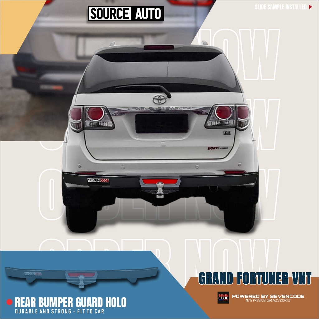 REAR BUMPER GUARD HOLO - TOWING PENGAMAN BELAKANG BY SEVENCODE - TOYOTA GRAND FORTUNER VNT TRD 2008 