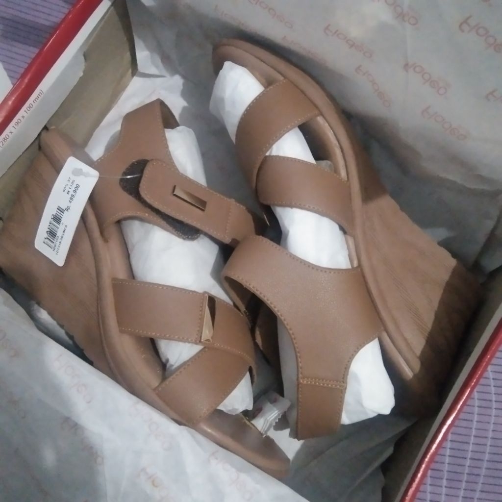 FLADEO SEPATU WEDGES WANITA 7cm HEELS