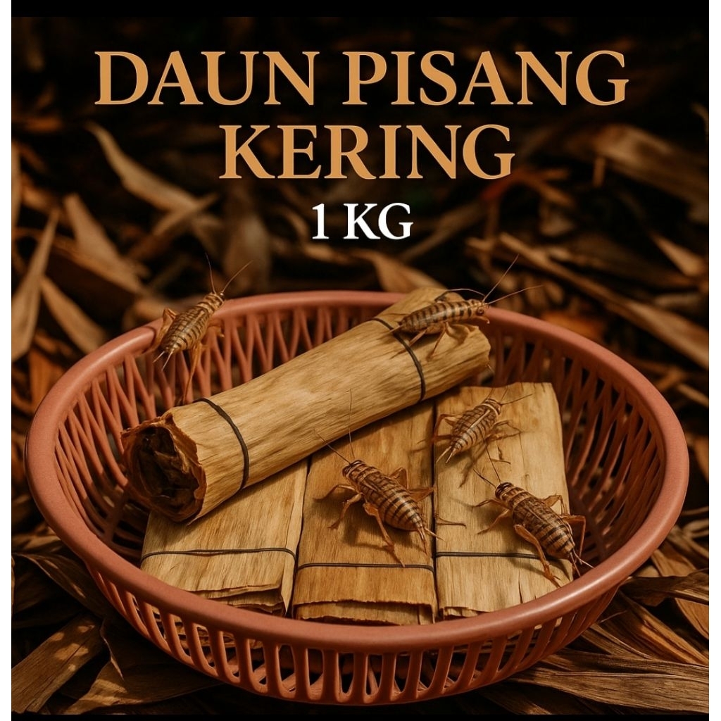 TERMURAH Daun Pisang Kering 1 KG – Kualitas Premium untuk Pakan Jangkrik & Kebutuhan Ternak