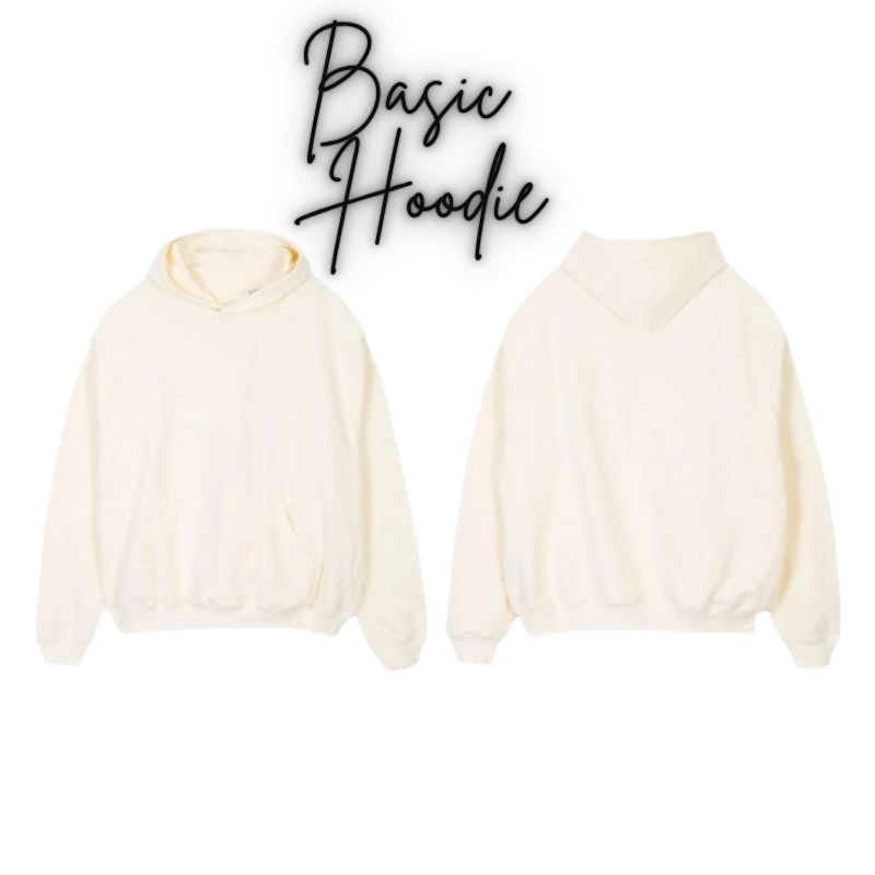 ODECU Hoodie Polos PRIA WANITA Premium Tebal Basic Jumper Sweater Tudung Warna CREAM VANILLA