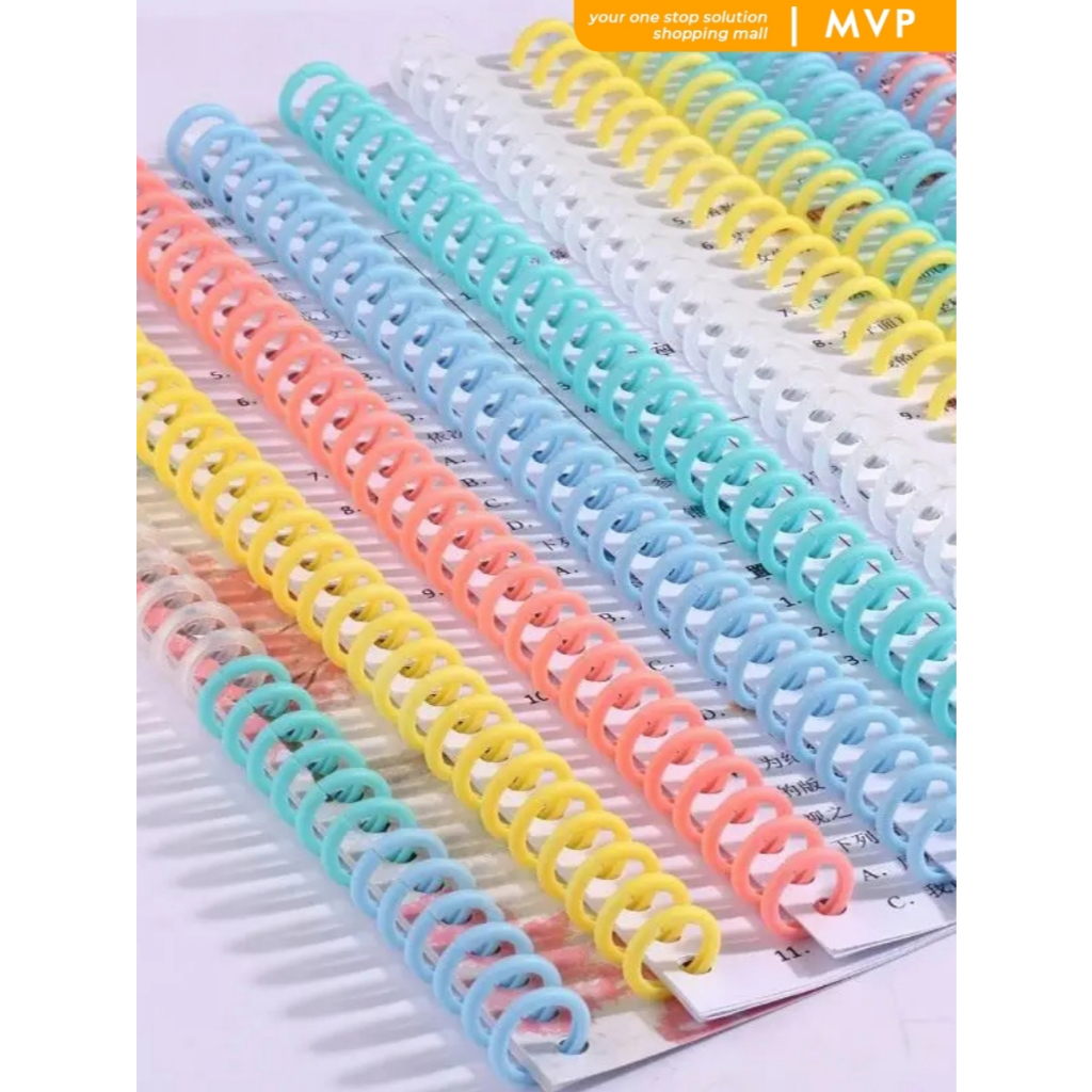 

MVP DIY Ring Binder Plastik Spiral 30 Lubang Spiral Ring Binder Plastik Pastel Lucu Binding Strip