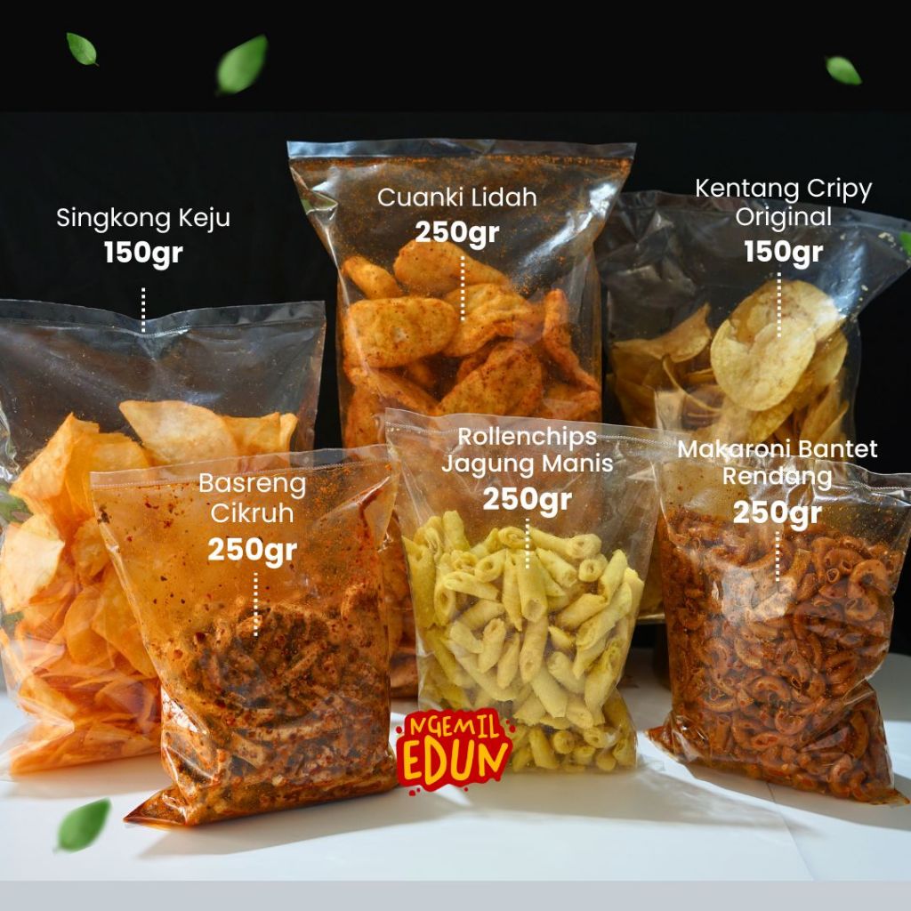 

Ngemil Edun - Bundle 13 - Super Paket Isi 6 Snack Cicuma Favorit Pedas & Gurih