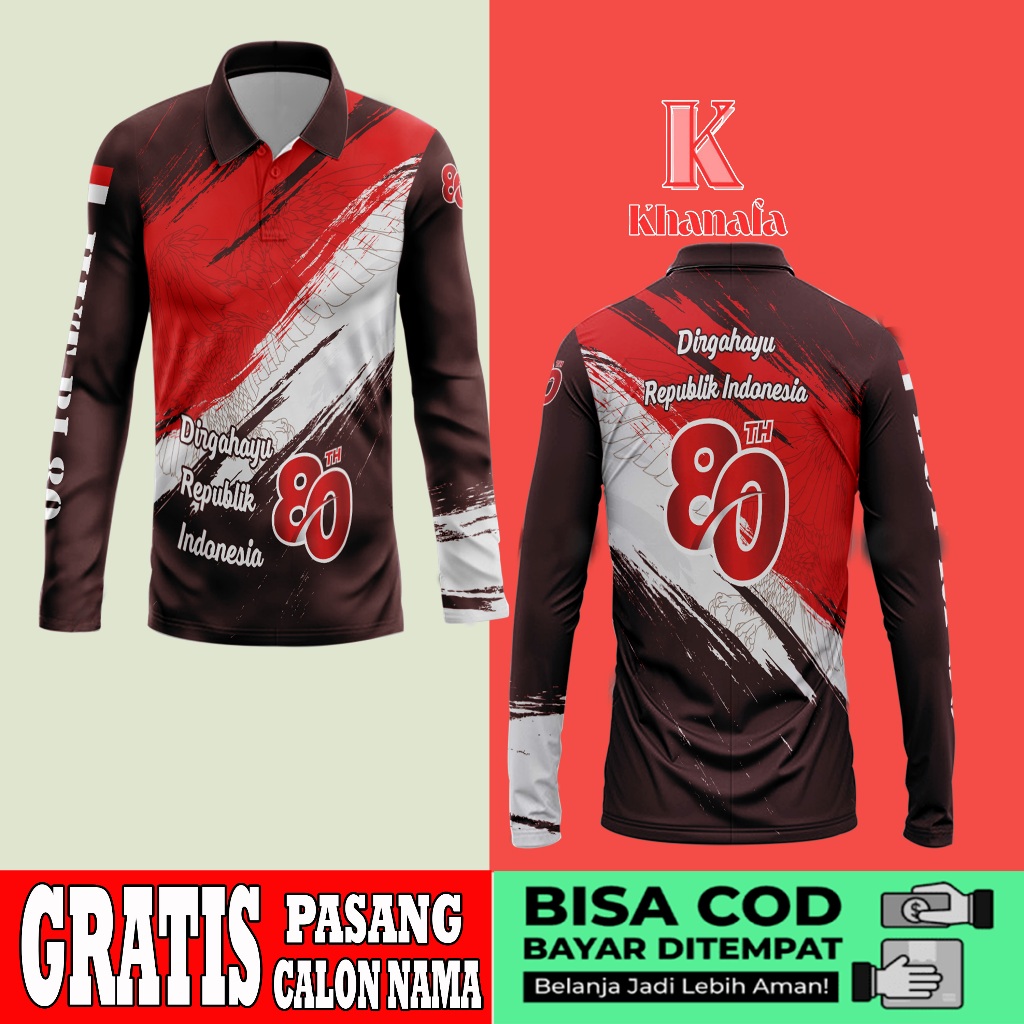 Kaos Polo | Baju merah putih | Kaos Polo 17 agustusan | Baju kemerdekaan indonesia art 03