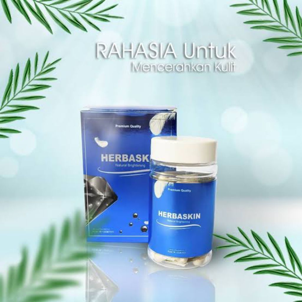 2 BOTOL herbaskin original 100% herbal suplemen kecantikan pemutih badan