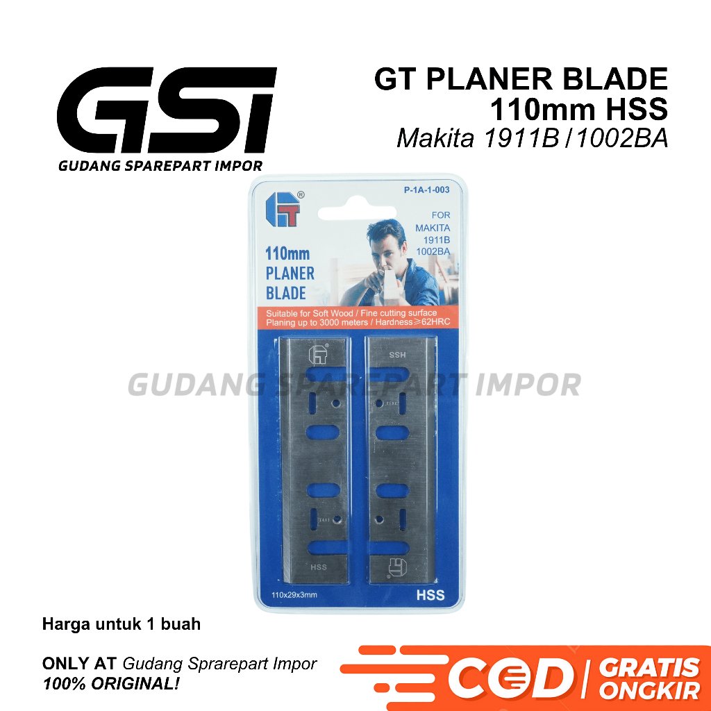 GT Mata Pasah HSS 1911B / SKH Planer Blade / Sugu / Ketam / Wilah / Pasah