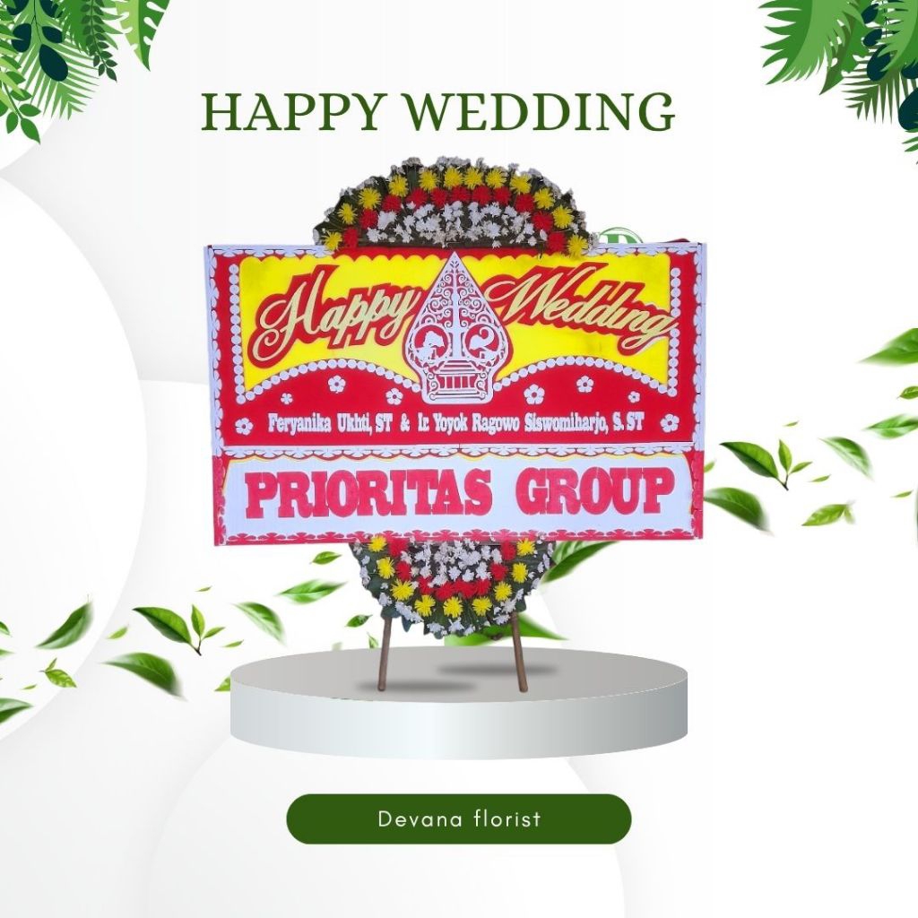karangan bunga pernikahan / bunga papan / karangan bunga wedding