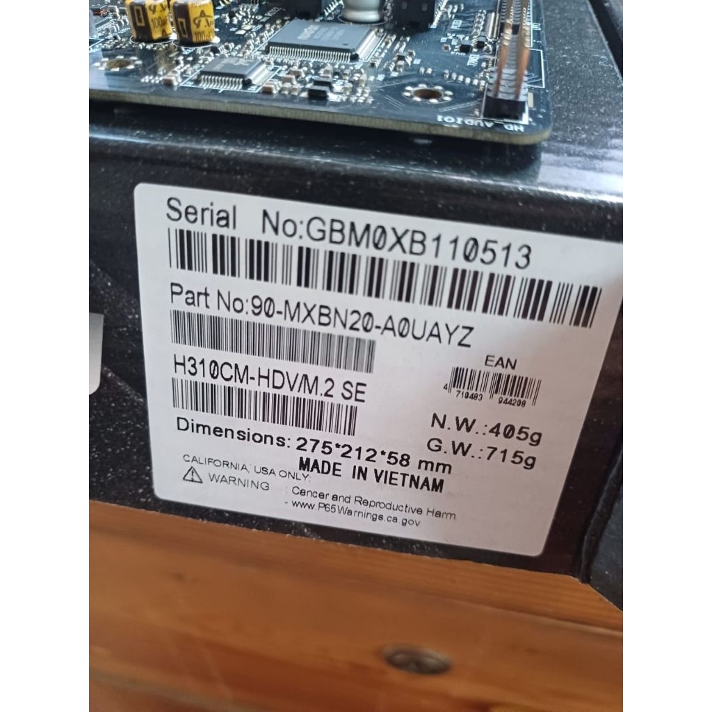 Mainboard 1151 H310CM-HDV + Processor Intel Core i5 gen 9 9500 1151 + RAM VGEN 2 keping 8GB DDR4 PC 