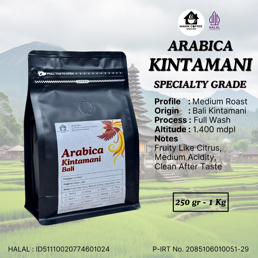 

Kopi Arabica Kintamani Bali 1 KG Specialty Coffee ( Biji / Bubuk Kopi )