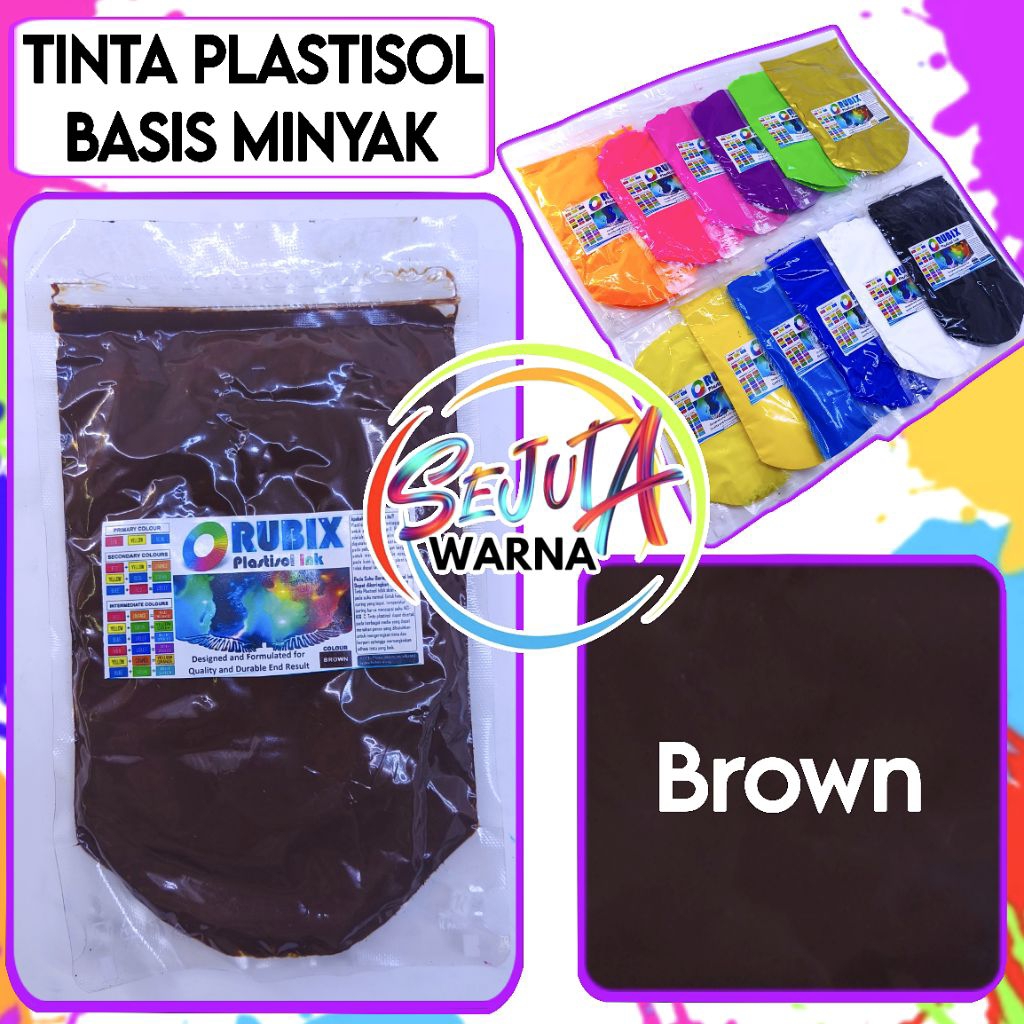 

TINTA PLASTISOL RUBIX BROWN 200GR CAT SABLON KAOS