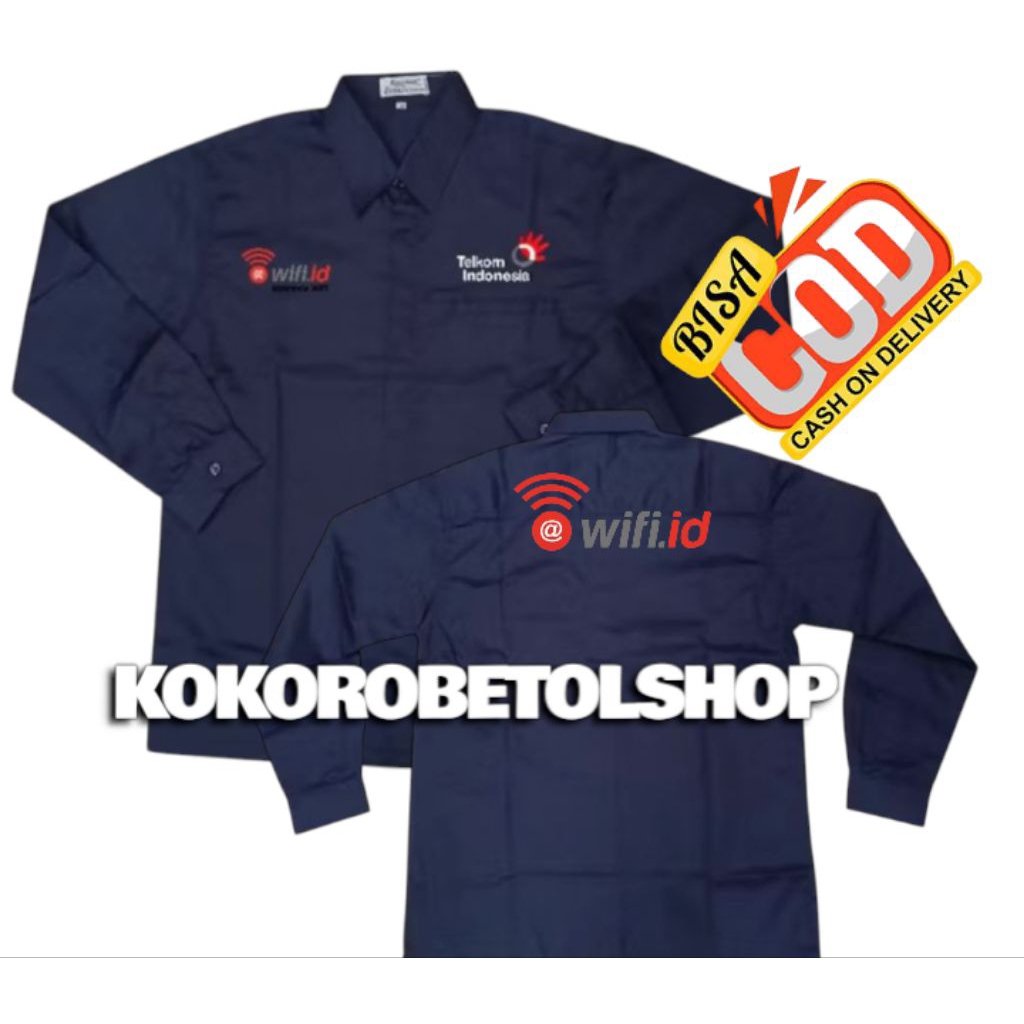 Kemja Wifi.id Telkom Indonesia | Seragam WIFI.id Navy Full Bordir