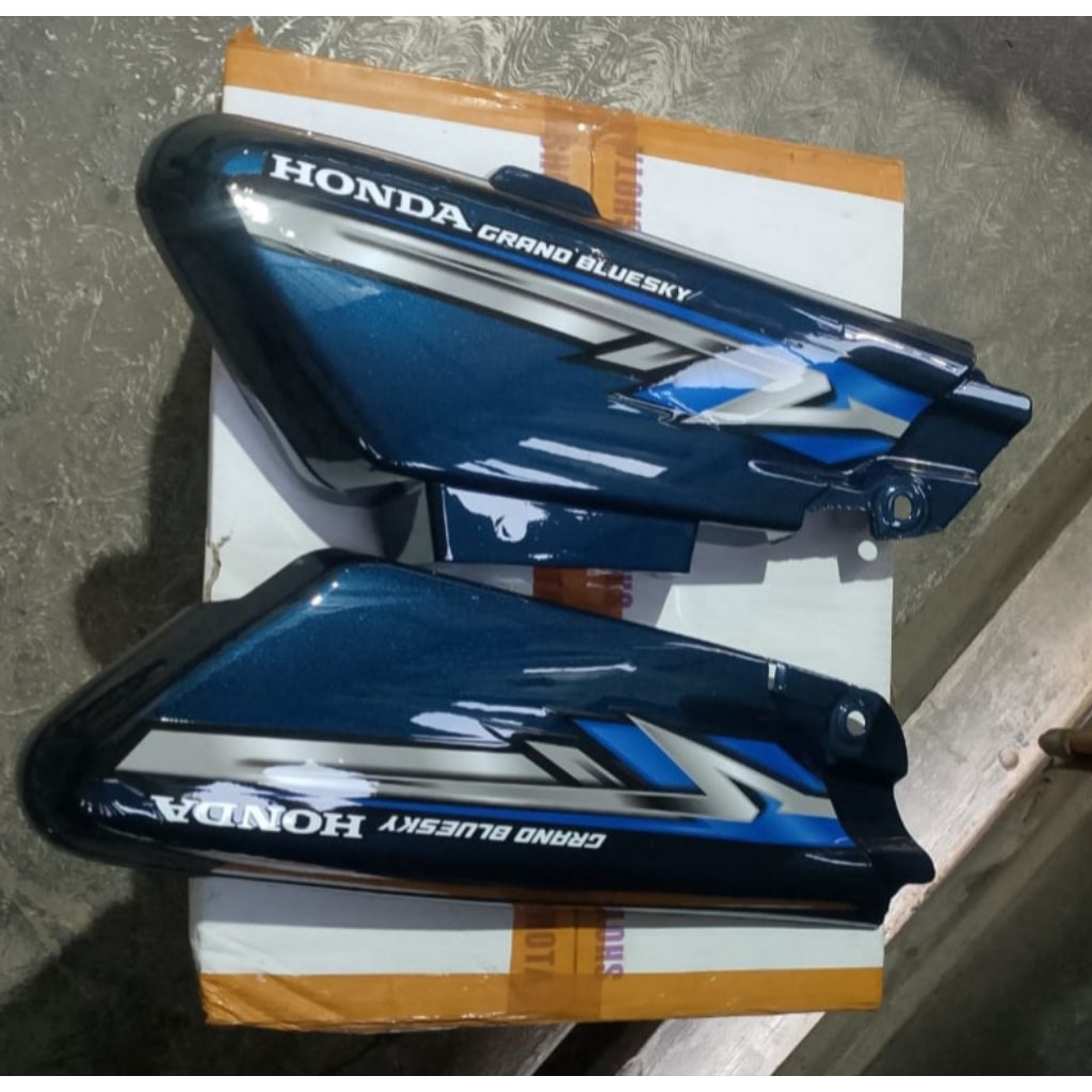 Box aki Tutup aki Honda Astrea grand Sabit legenda impresa warna biru lembayung polos