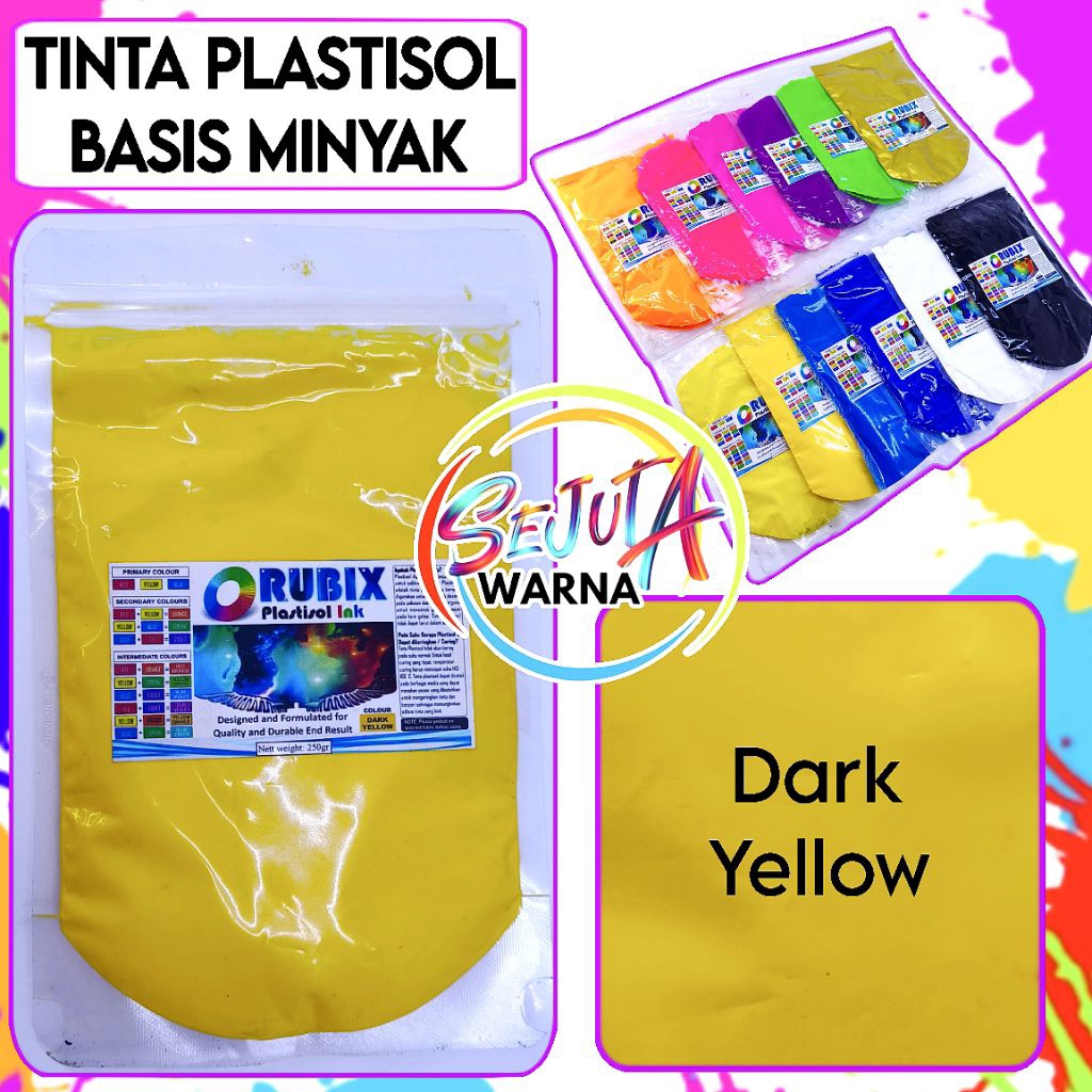 

TINTA PLASTISOL RUBIX DARK YELLOW 200GR CAT SABLON KAOS
