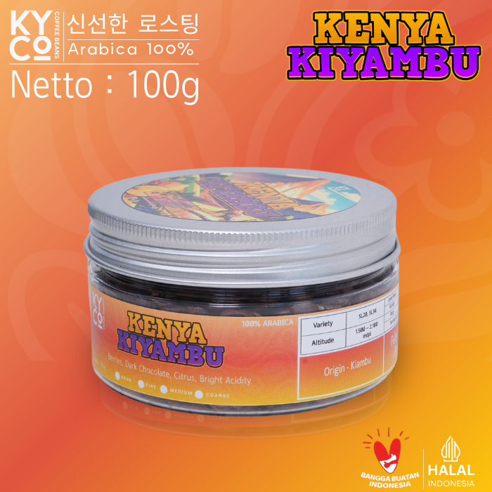 

Biji Kopi Arabika Kenya Kiyambu 100 gram - Impor Beans Grade 1 | Roast Beans | Brewing | Medium Roast | Fillter | Blend Kopi | Kiyowo Coffee Roastery