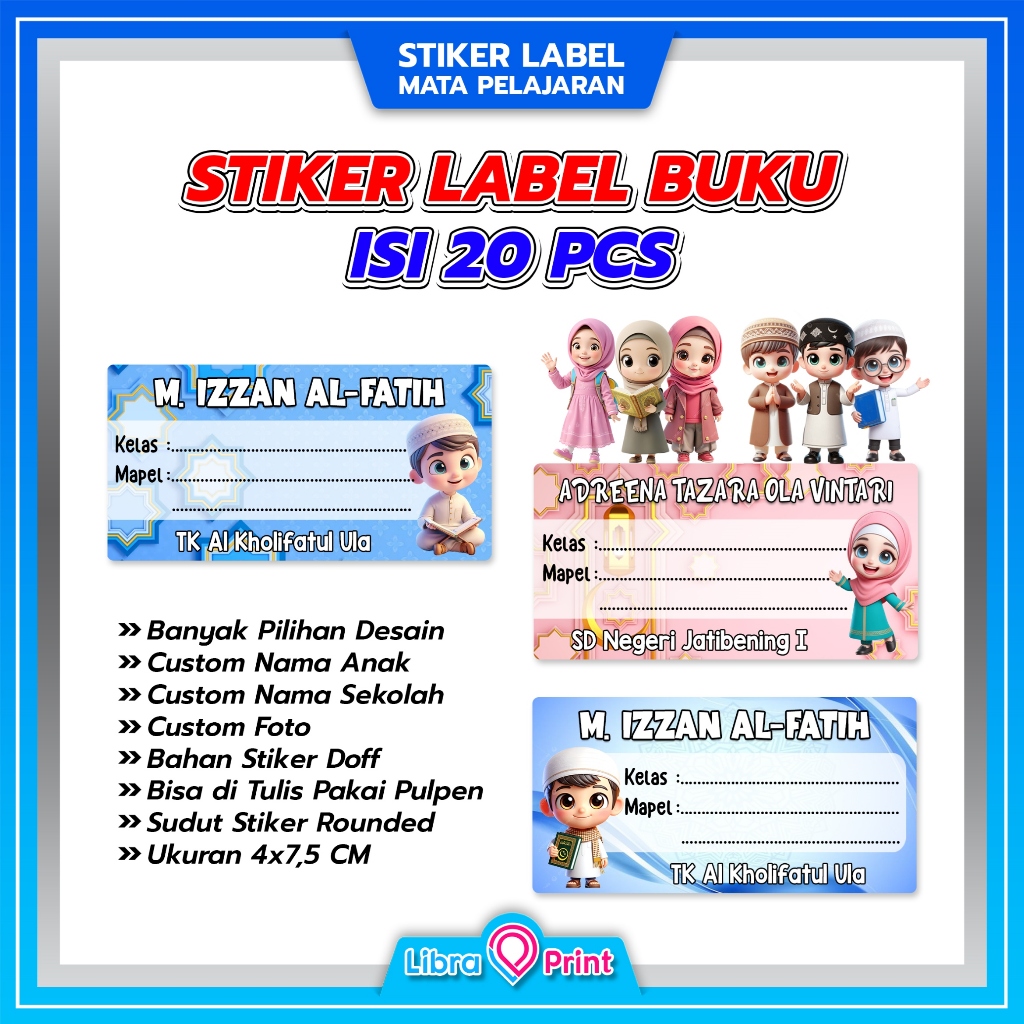 

[ISI 20 PCS] MPM - STIKER LABEL MATA PELAJARAN BUKU SEKOLAH CUSTOM FOTO