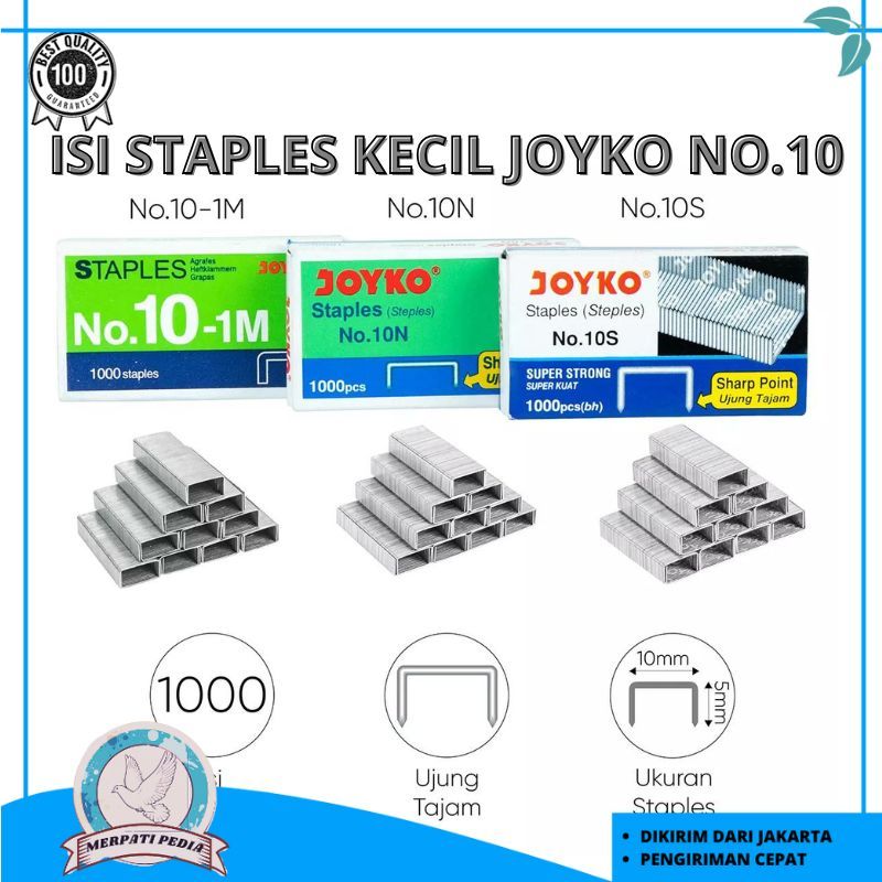 

MERPATI Isi Staples Kecil Joyko No 10 / Isi Staples Joyko Kotak Kecil Refil Staples