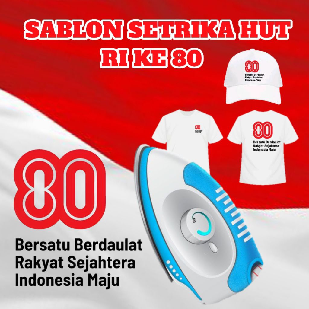 

SABLON SETRIKA STIKER KAOS TEMA HUT RI KE 80 UKURAN LOGO