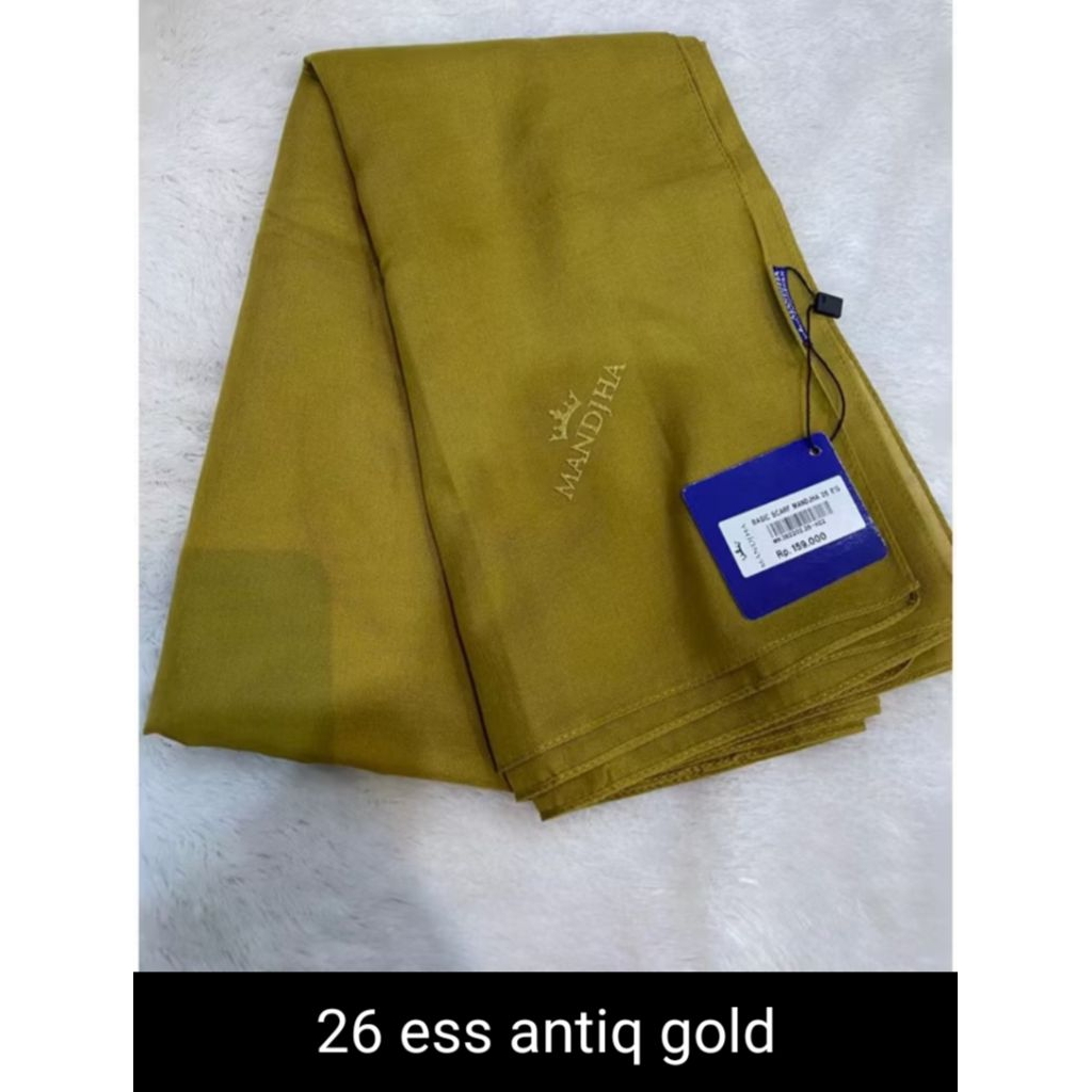 Mandjha Polos Hijab Ivan Gunawan Fashion Original Scarf Kode 26 Antiq Gold,Produksi Black,Navy,Yello