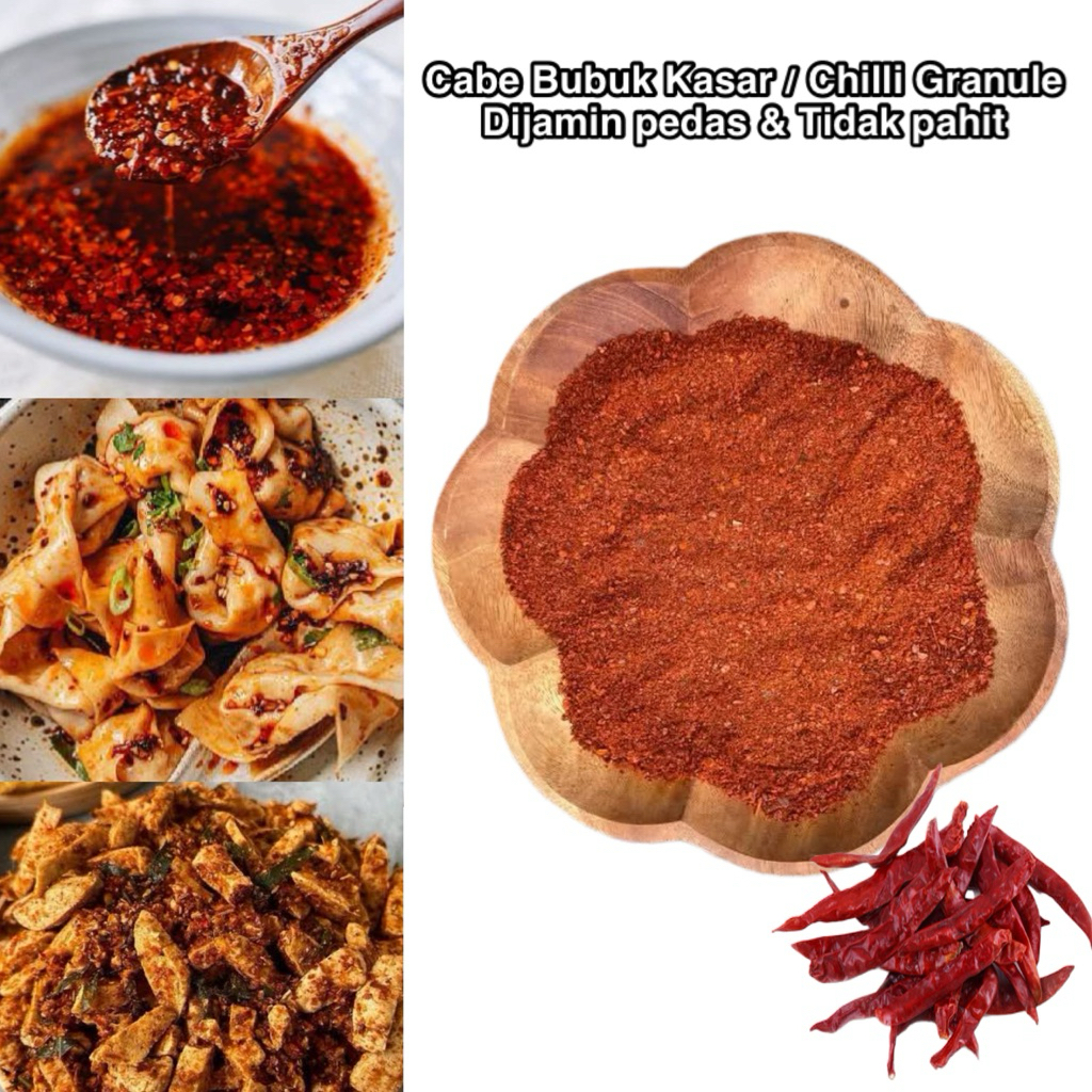 

CABE BUBUK KASAR KILOAN SUPER PEDAS - Cabai kasar/ chilli granule chilli oil hot super pedas 100 gram