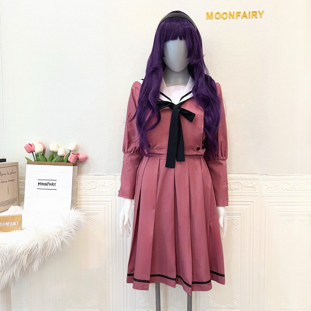 【Moonfairy】Ready Stock - Waguri Kaoruko Costume Cosplay Uniform Fullset Wig Kaoru Hana Wa Rin To Sak