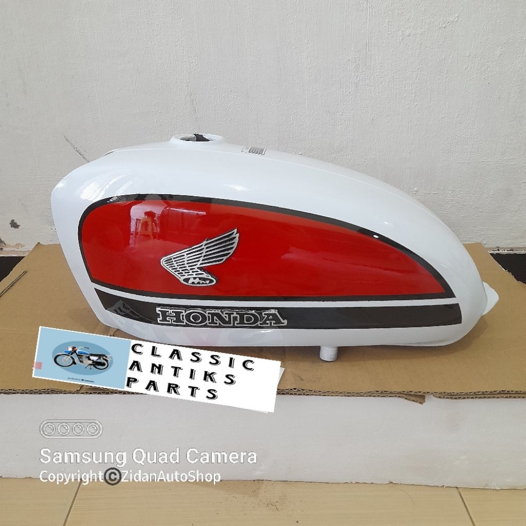 Tangki CB 100 Gelatik Dilan PUTIH MERAH Tengki CB murah Tangki CB 100 Aksesoris Motor CB Custom Mura